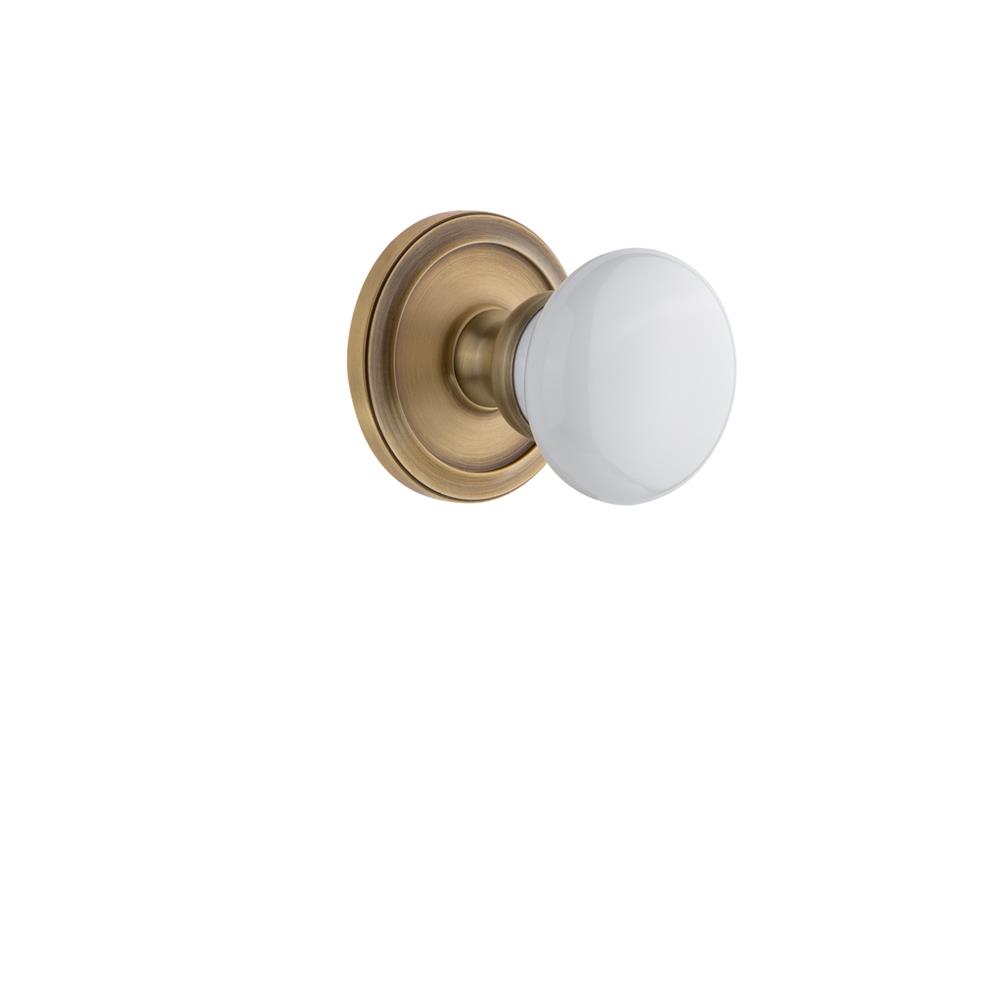 Grandeur by Nostalgic Warehouse CIRHYD Grandeur Circulaire Rosette Double Dummy with Hyde Park Knob in Vintage Brass