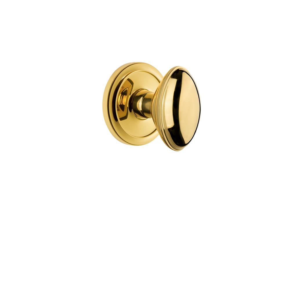 Grandeur by Nostalgic Warehouse CIREDN Grandeur Circulaire Rosette Double Dummy with Eden Prairie Knob in Polished Brass