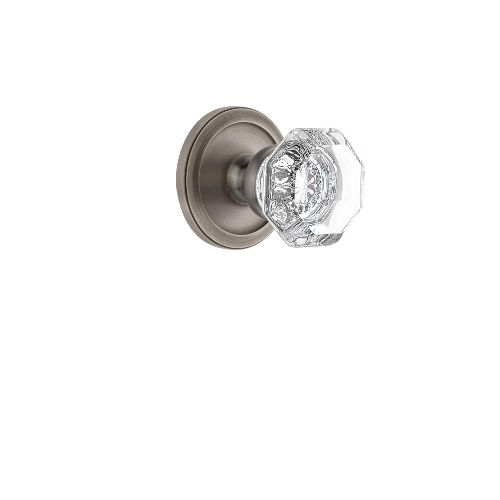 Grandeur by Nostalgic Warehouse CIRCHM Grandeur Circulaire Rosette Double Dummy with Chambord Crystal Knob in Antique Pewter