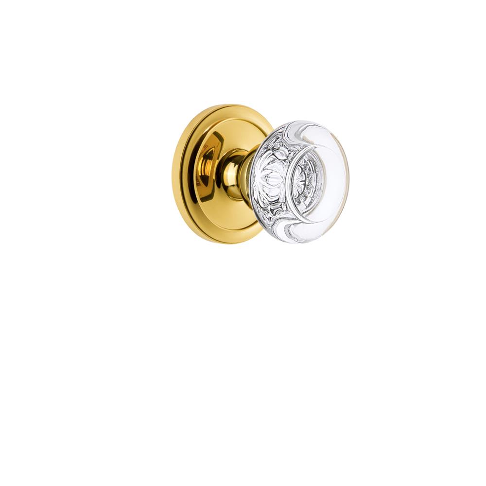 Grandeur by Nostalgic Warehouse CIRBOR Grandeur Circulaire Rosette Double Dummy with Bordeaux Crystal Knob in Lifetime Brass