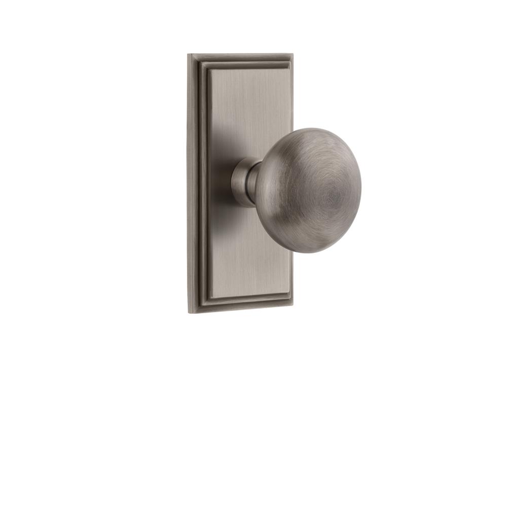 Grandeur by Nostalgic Warehouse CARFAV Grandeur Carre Plate Passage with Fifth Avenue Knob in Antique Pewter
