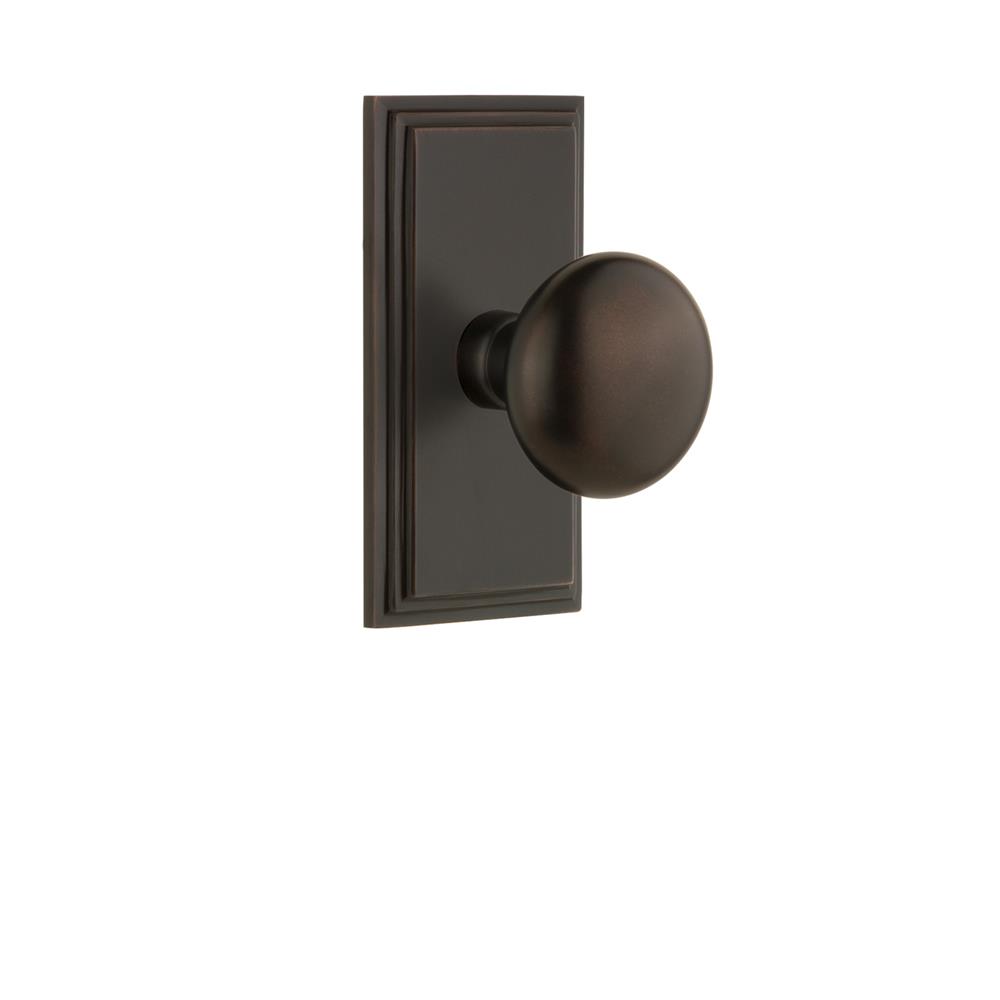 Grandeur by Nostalgic Warehouse CARFAV Grandeur Carre Plate Passage with Fifth Avenue Knob in Timeless Bronze