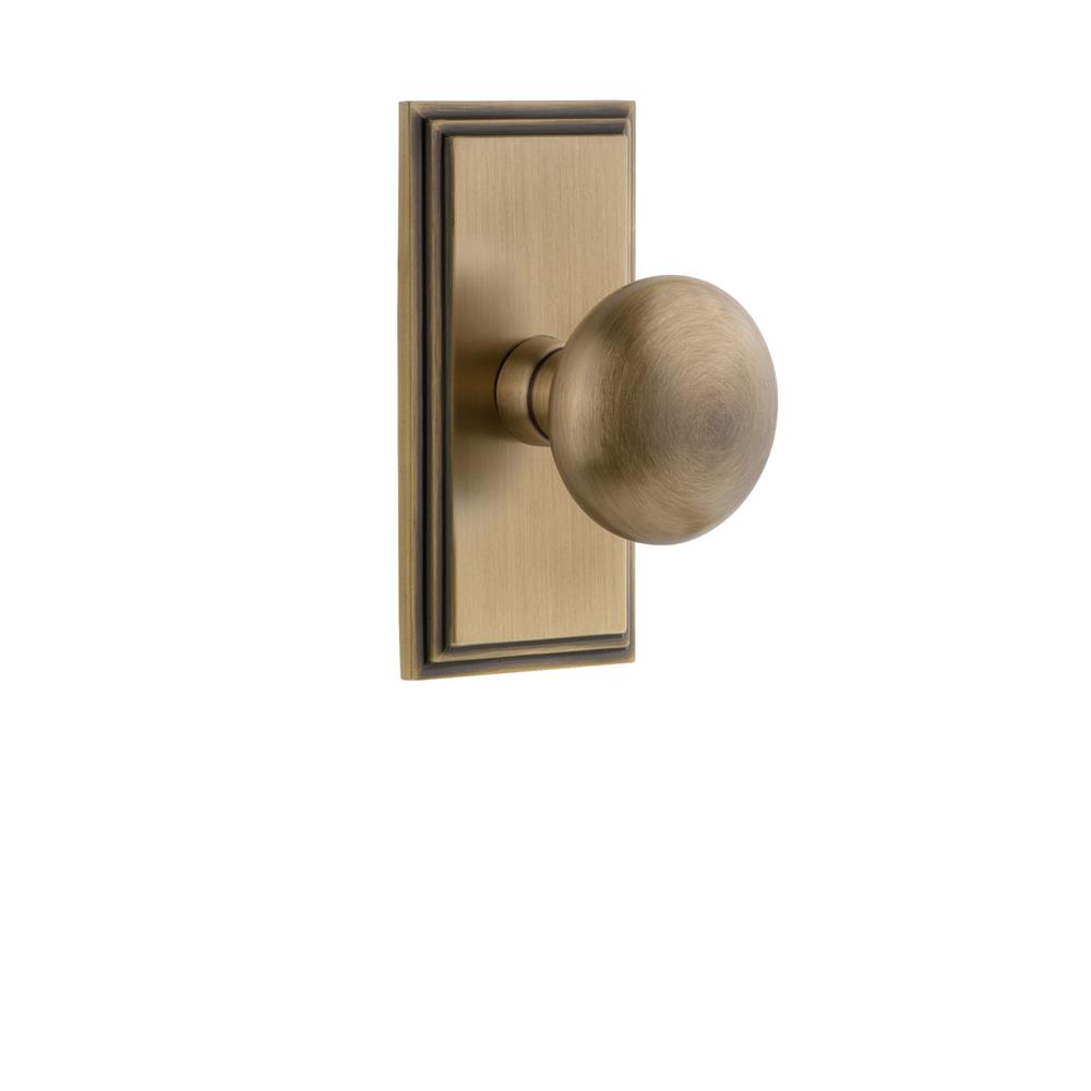 Grandeur by Nostalgic Warehouse CARFAV Grandeur Carre Plate Passage with Fifth Avenue Knob in Vintage Brass