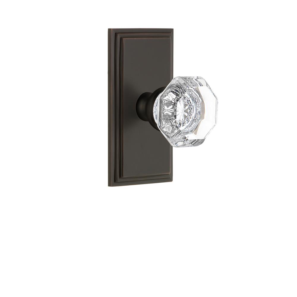 Grandeur by Nostalgic Warehouse CARCHM Grandeur Carre Plate Passage with Chambord Crystal Knob in Timeless Bronze