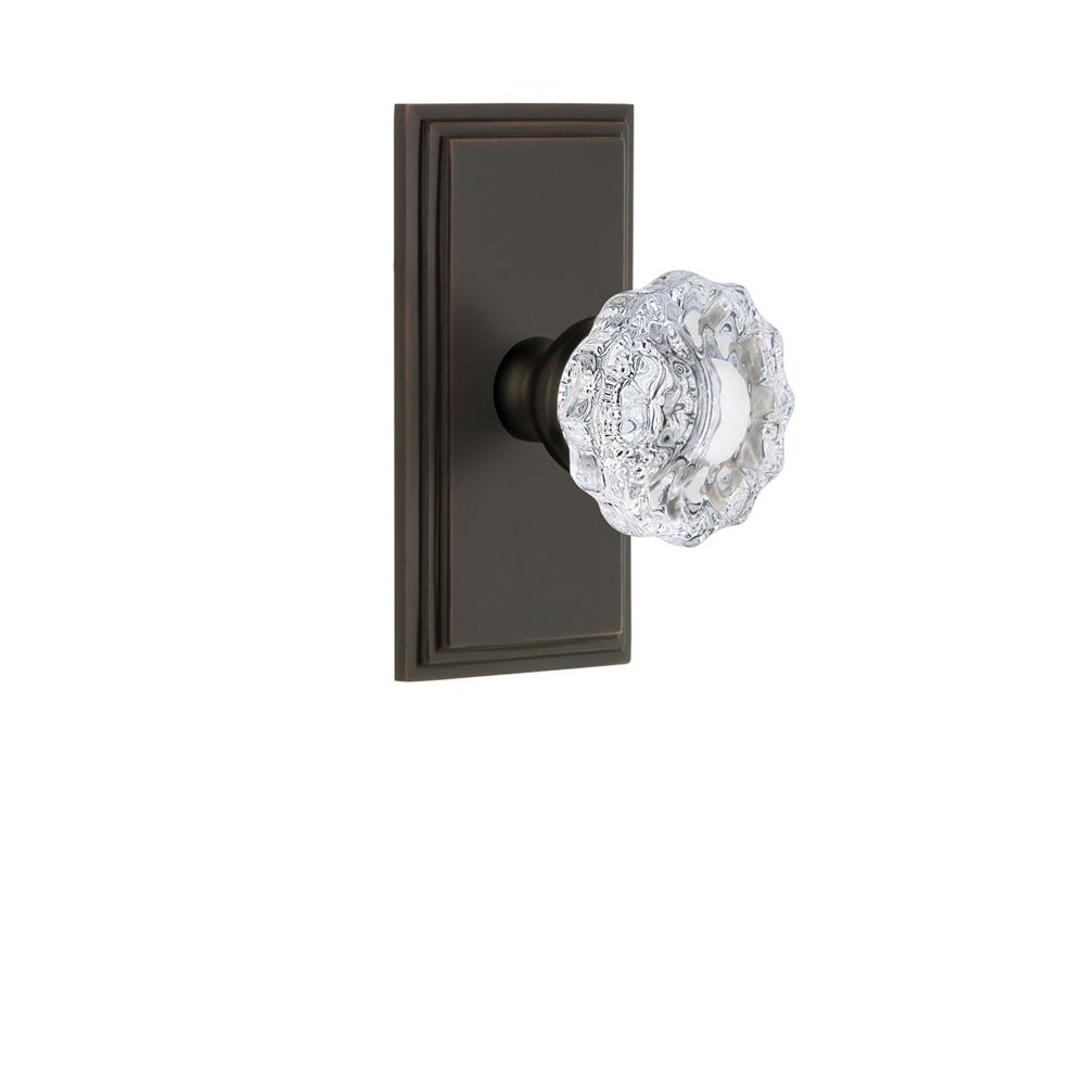 Grandeur by Nostalgic Warehouse CARVER Grandeur Carre Plate Passage with Versailles Crystal Knob in Timeless Bronze