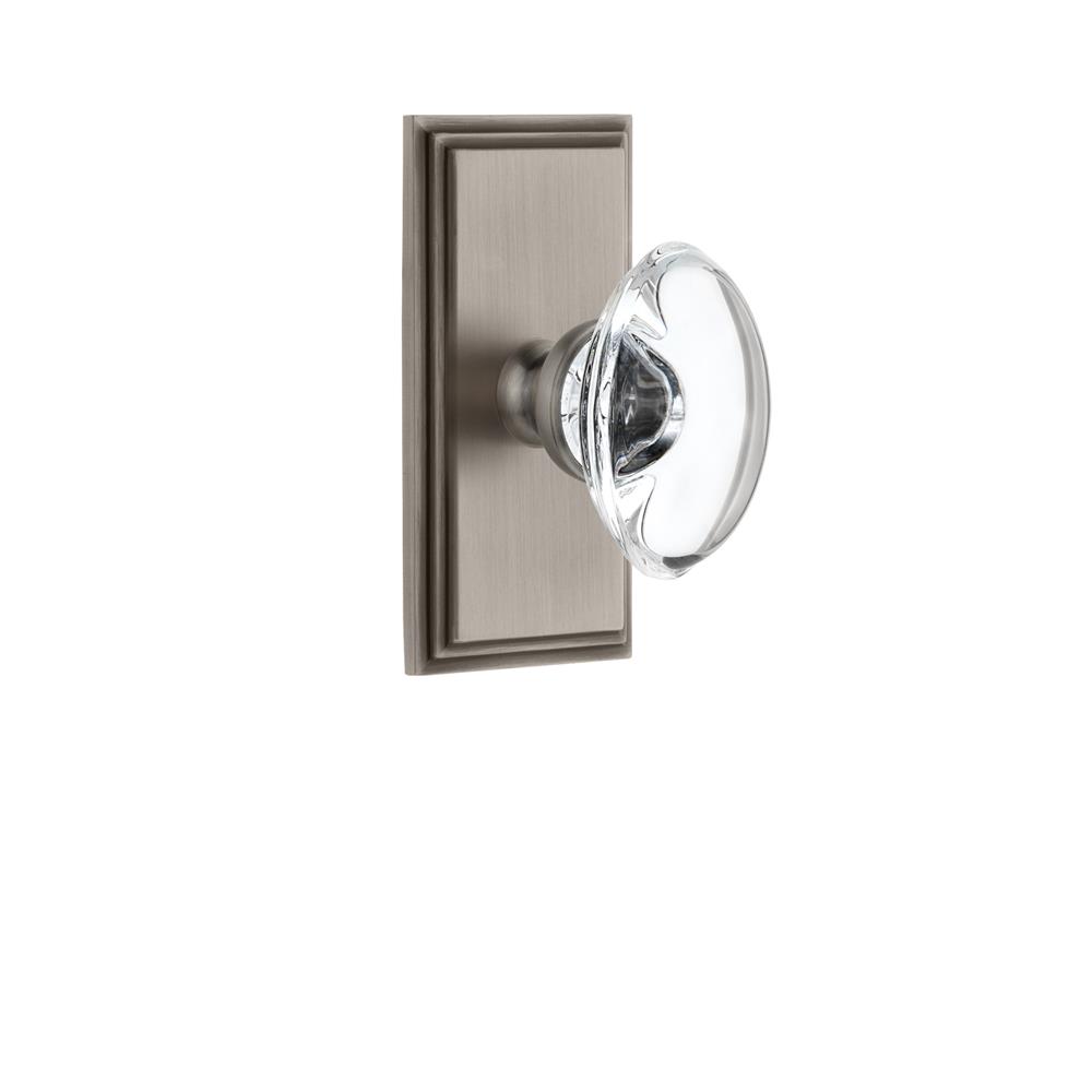 Grandeur by Nostalgic Warehouse CARPRO Grandeur Carre Plate Passage with Provence Crystal Knob in Antique Pewter