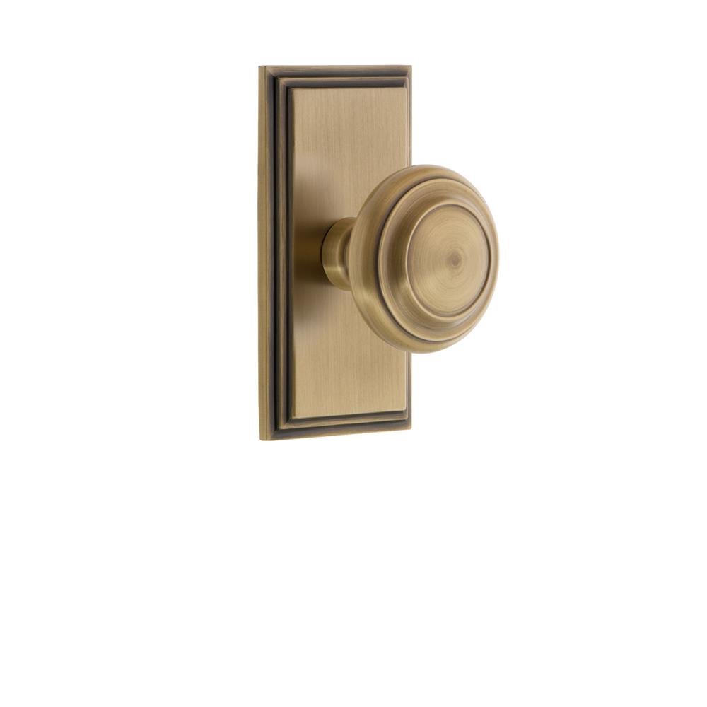 Grandeur by Nostalgic Warehouse CARCIR Grandeur Carre Plate Passage with Circulaire Knob in Vintage Brass
