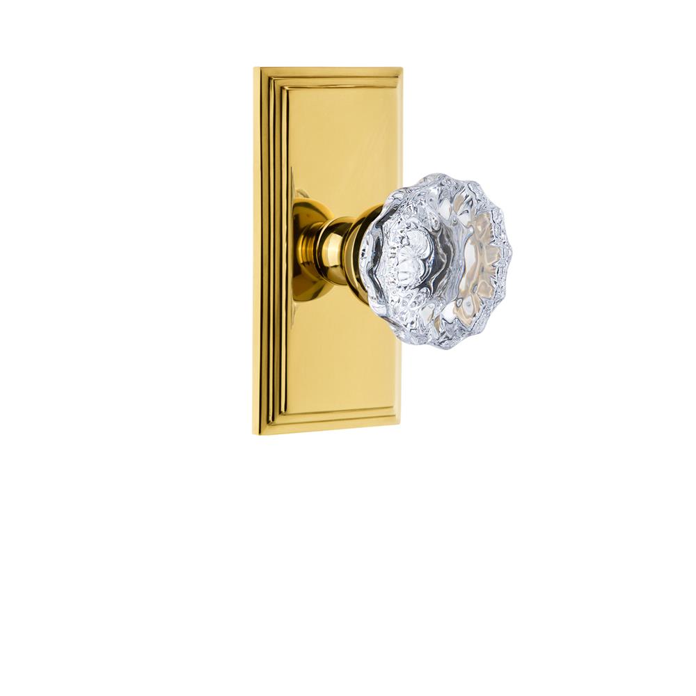 Grandeur by Nostalgic Warehouse CARFON Grandeur Carre Plate Double Dummy with Fontainebleau Crystal Knob in Polished Brass