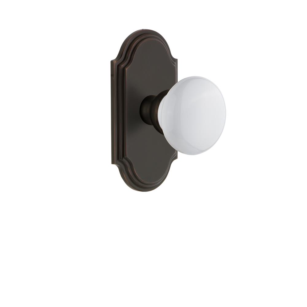 Grandeur by Nostalgic Warehouse ARCHYD Grandeur Arc Plate Passage with Hyde Park Knob in Timeless Bronze