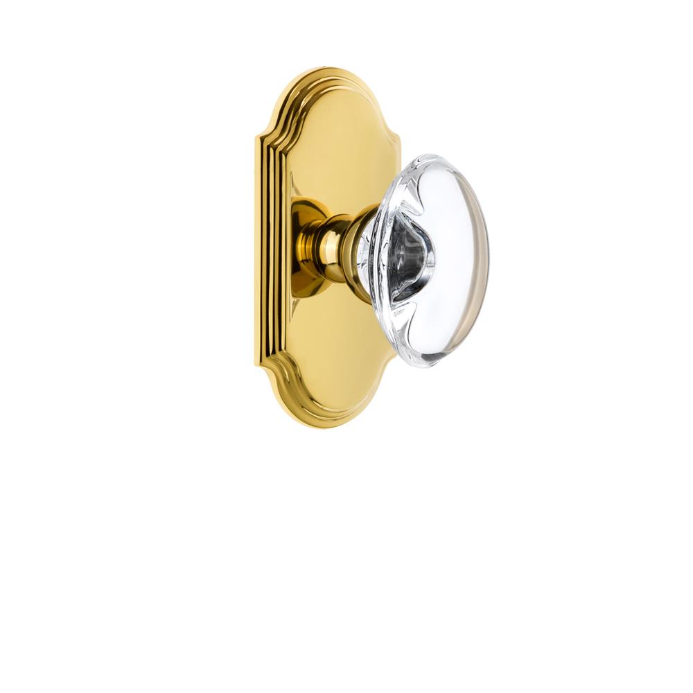 Grandeur by Nostalgic Warehouse ARCPRO Grandeur Arc Plate Passage with Provence Crystal Knob in Lifetime Brass