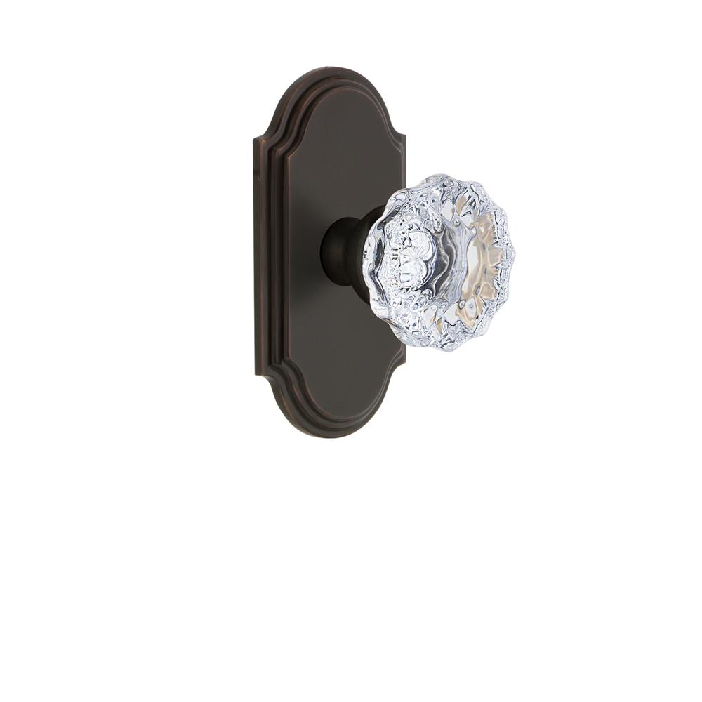 Grandeur by Nostalgic Warehouse ARCFON Grandeur Arc Plate Dummy with Fontainebleau Crystal Knob in Timeless Bronze