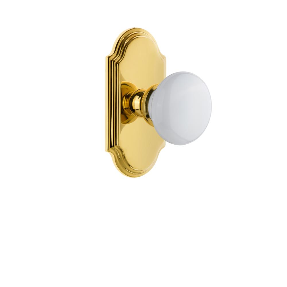 Grandeur by Nostalgic Warehouse ARCHYD Grandeur Arc Plate Double Dummy with Hyde Park Knob in Lifetime Brass