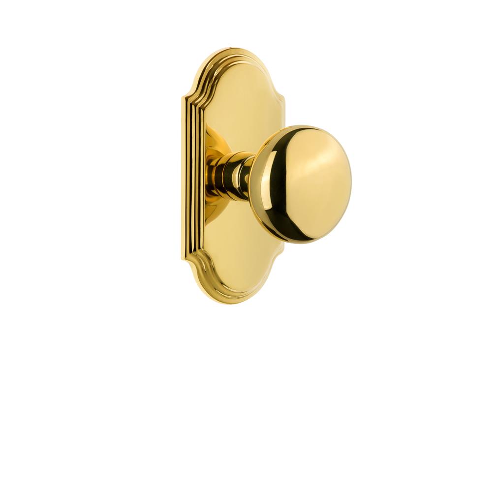 Grandeur by Nostalgic Warehouse ARCFAV Grandeur Arc Plate Double Dummy with Fifth Avenue Knob in Lifetime Brass