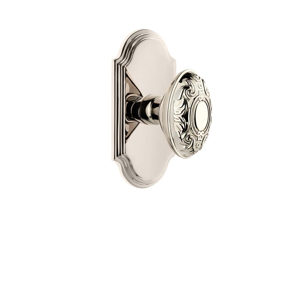 Grandeur by Nostalgic Warehouse ARCGVC Grandeur Arc Plate Double Dummy with Grande Victorian Knob in Polished Nickel