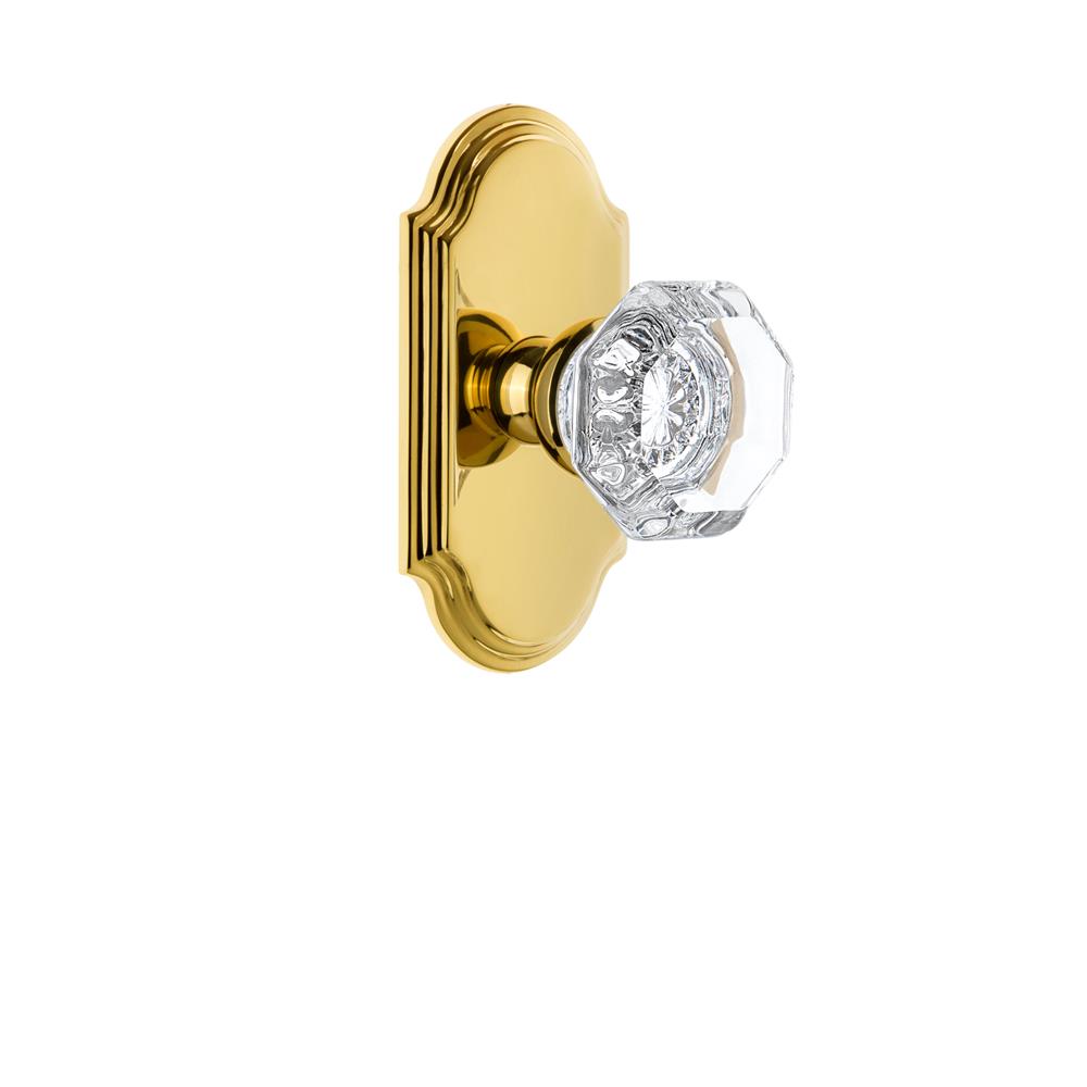 Grandeur by Nostalgic Warehouse ARCCHM Grandeur Arc Plate Double Dummy with Chambord Crystal Knob in Polished Brass