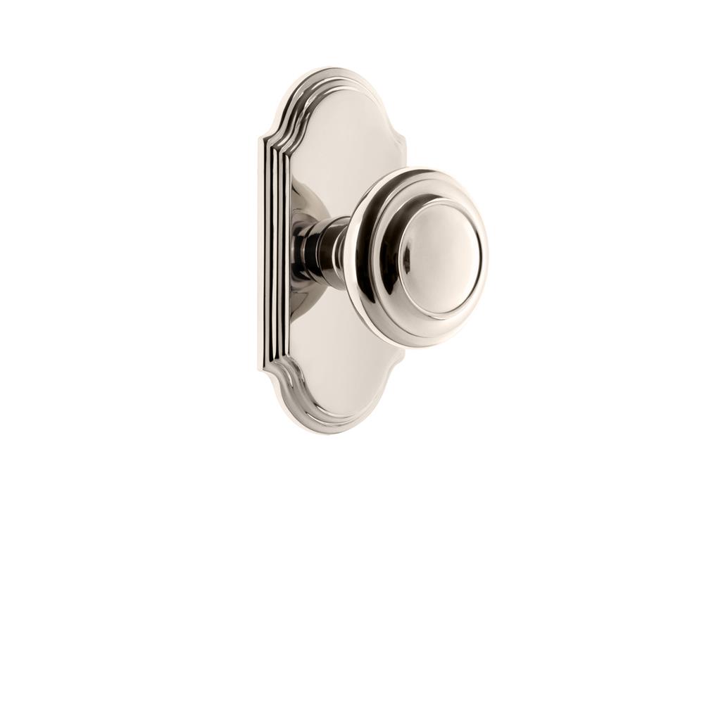 Grandeur by Nostalgic Warehouse ARCCIR Grandeur Arc Plate Double Dummy with Circulaire Knob in Polished Nickel