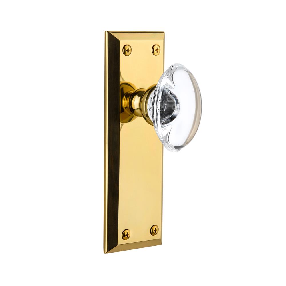 Grandeur by Nostalgic Warehouse FAVPRO Grandeur Fifth Avenue Plate Passage with Provence Crystal Knob in Lifetime Brass