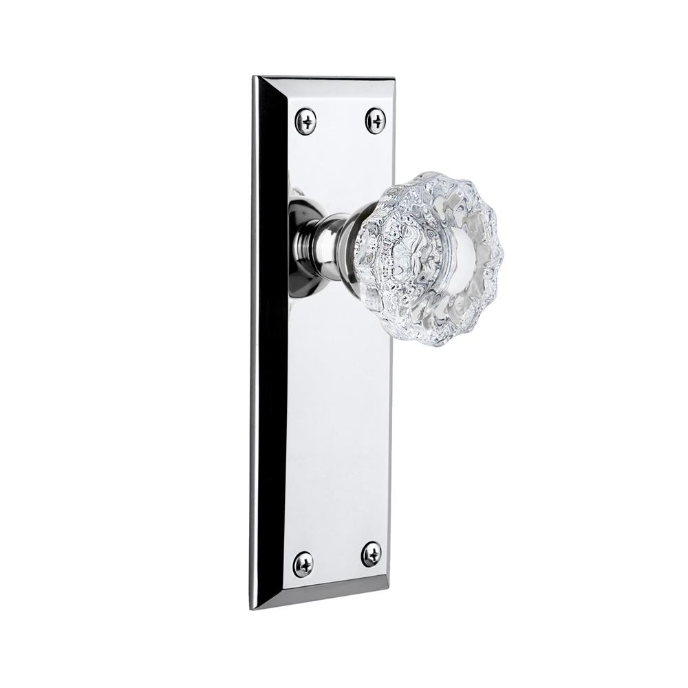 Grandeur by Nostalgic Warehouse FAVVER Grandeur Fifth Avenue Plate Passage with Versailles Crystal Knob in Bright Chrome