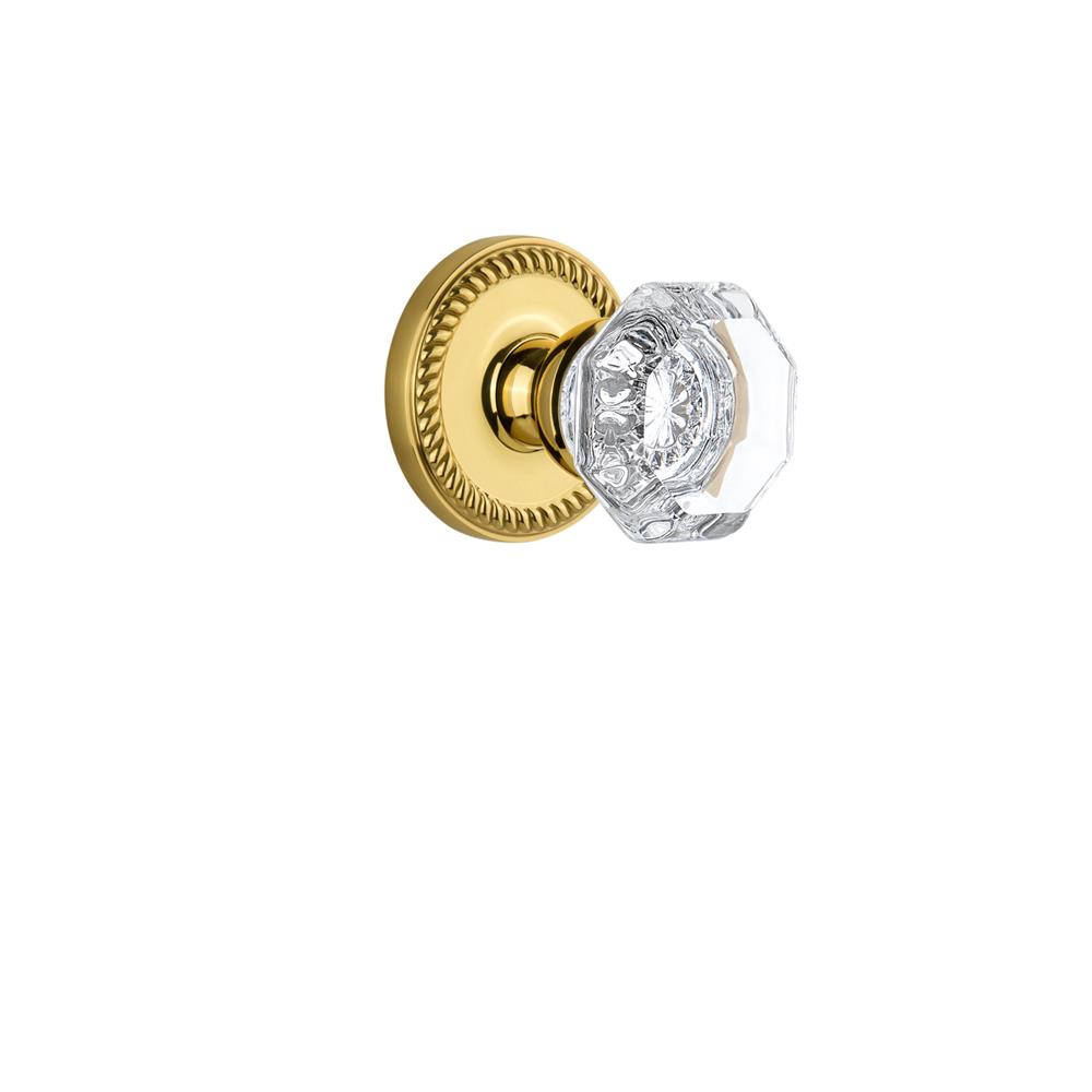 Grandeur by Nostalgic Warehouse NEWCHM Grandeur Newport Plate Passage with Chambord Crystal Knob in Lifetime Brass