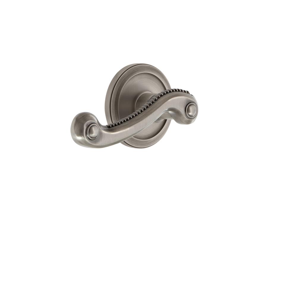 Grandeur by Nostalgic Warehouse CIRNEW Grandeur Circulaire Rosette Passage with Newport Lever in Antique Pewter