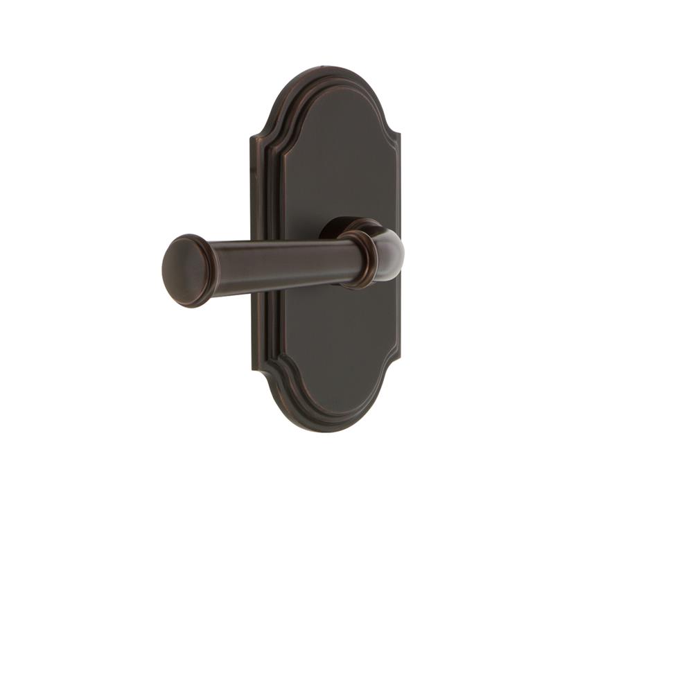 Grandeur by Nostalgic Warehouse ARCGEO Grandeur Arc Plate Passage with Georgetown Lever in Timeless Bronze