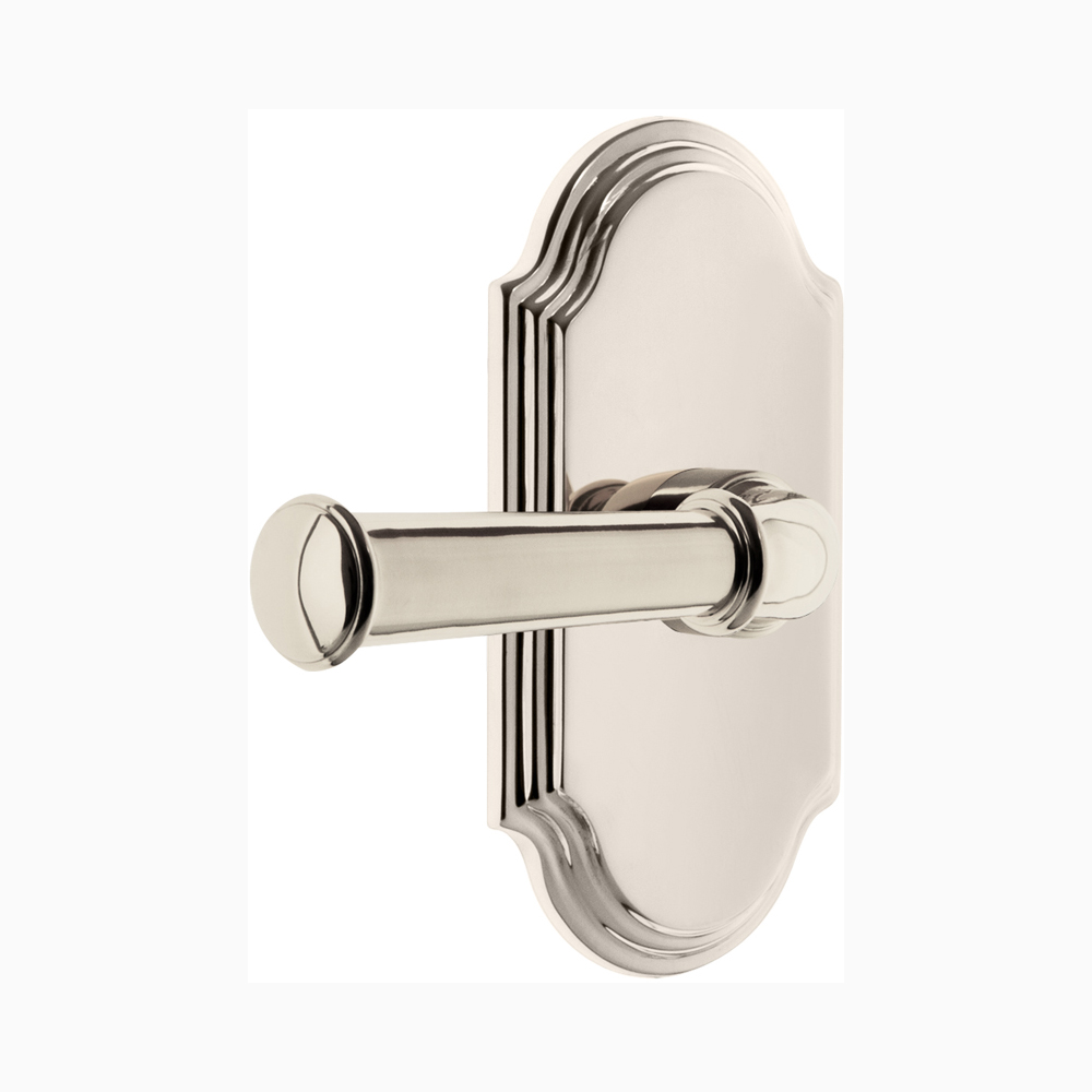 Grandeur by Nostalgic Warehouse ARCGEO Arc Plate Privacy Georgetown Lever in Polished Nickel