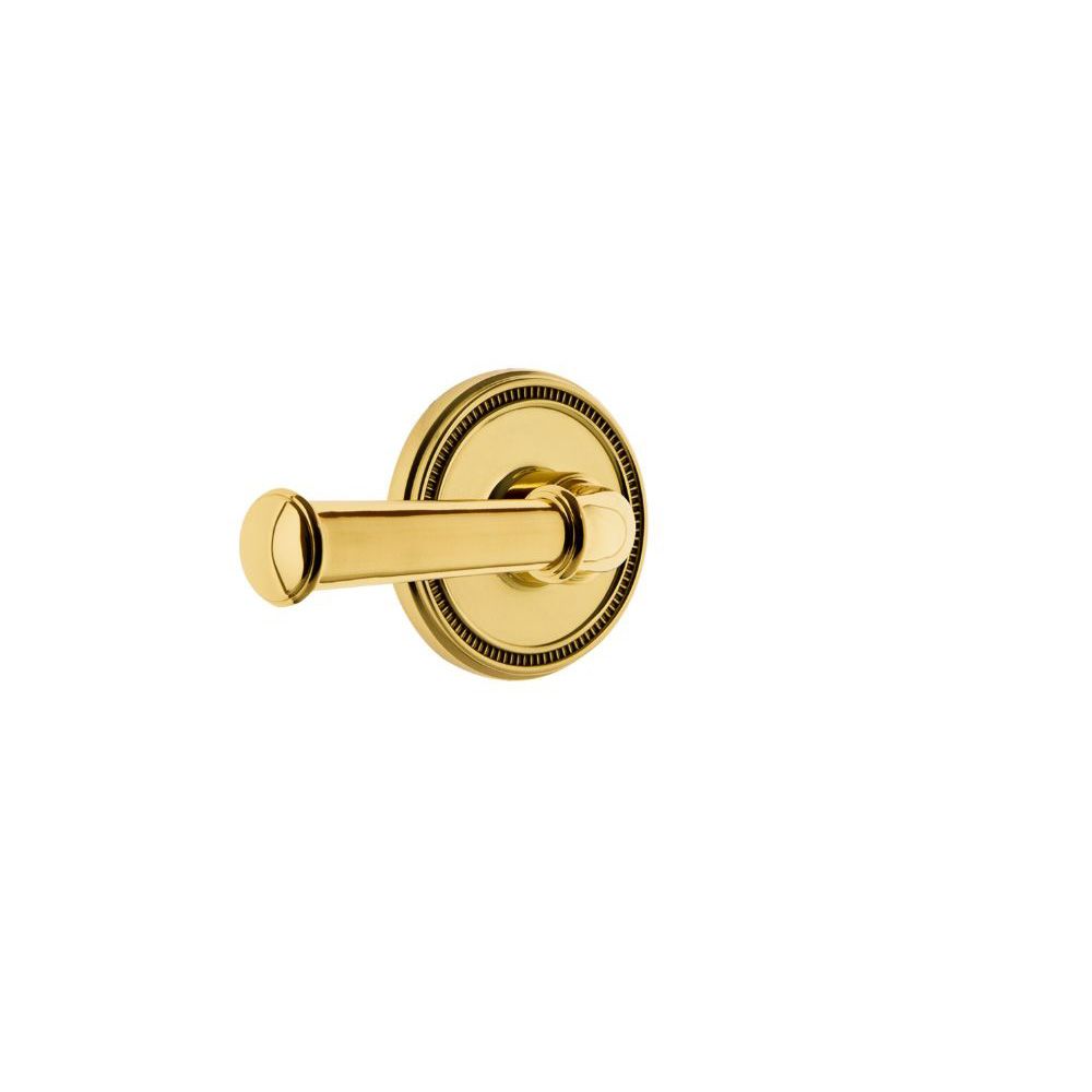 Grandeur by Nostalgic Warehouse SOLGEO Soleil Rosette Privacy Georgetown Lever in Polished Brass