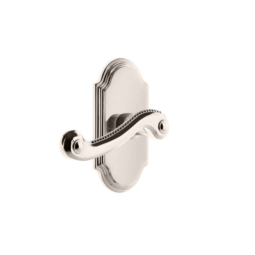 Grandeur by Nostalgic Warehouse ARCNEW Arc Tall Plate Double Dummy with Newport Lever in Polished Nickel