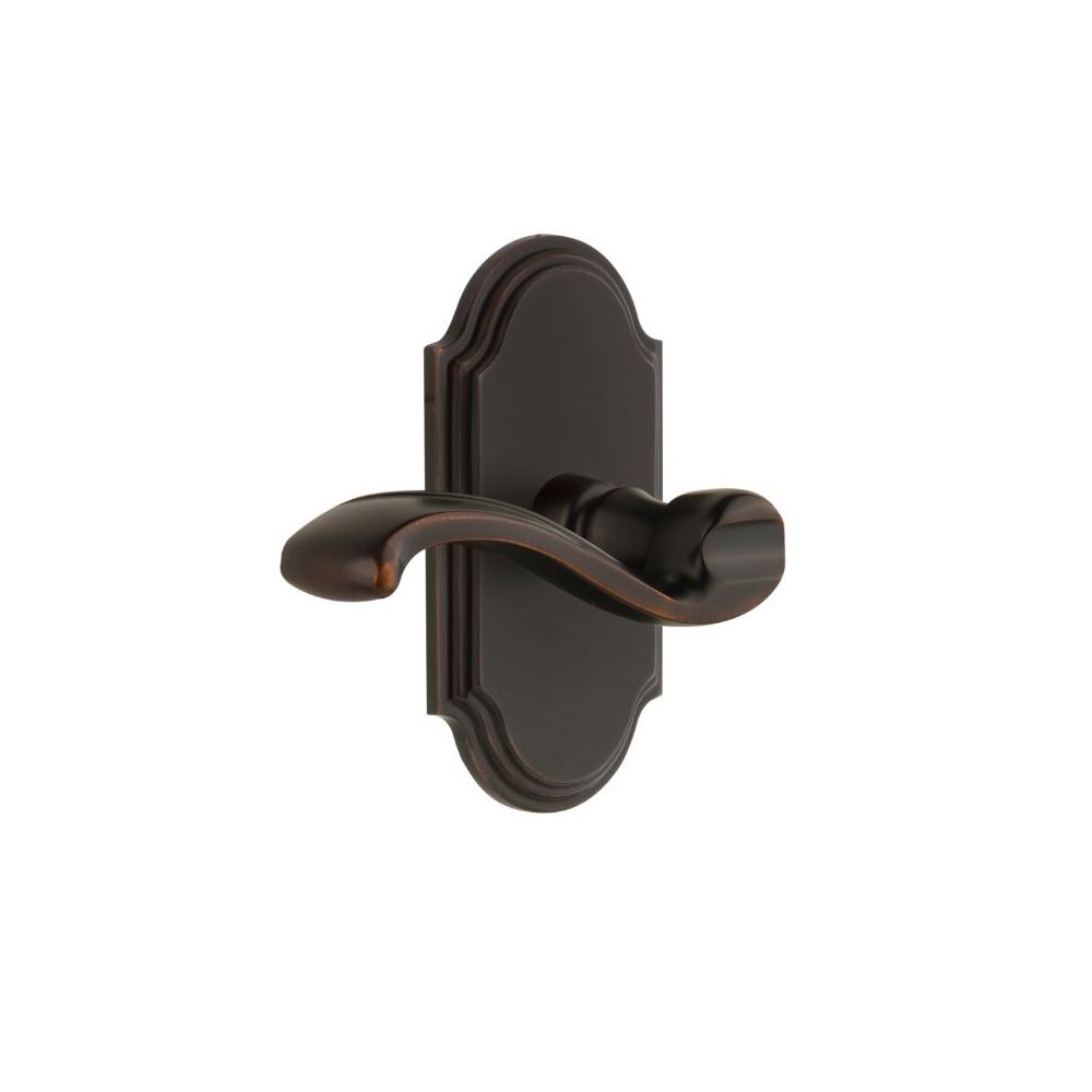 Grandeur by Nostalgic Warehouse ARCPRT Arc Tall Plate Double Dummy with Portofino Lever in Timeless Bronze