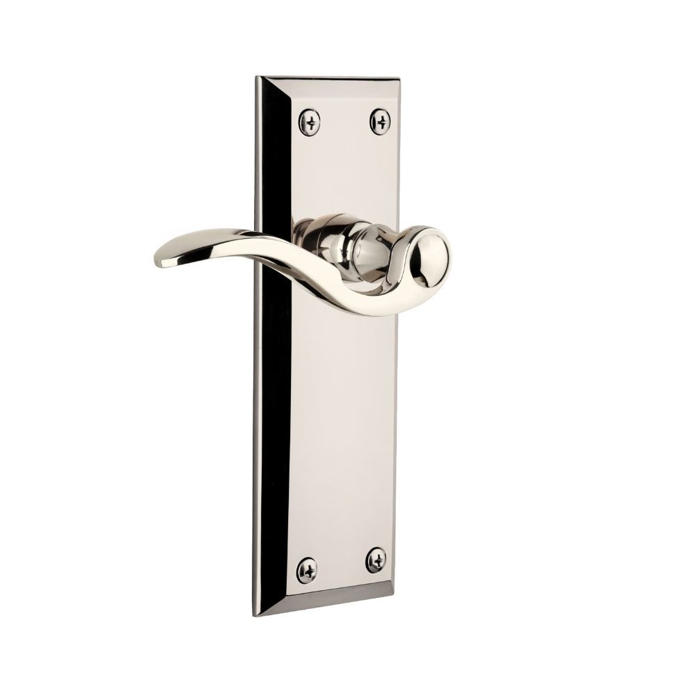 Grandeur by Nostalgic Warehouse FAVBEL Fifth Avenue Tall Plate Double Dummy with Bellagio Lever in Polished Nickel