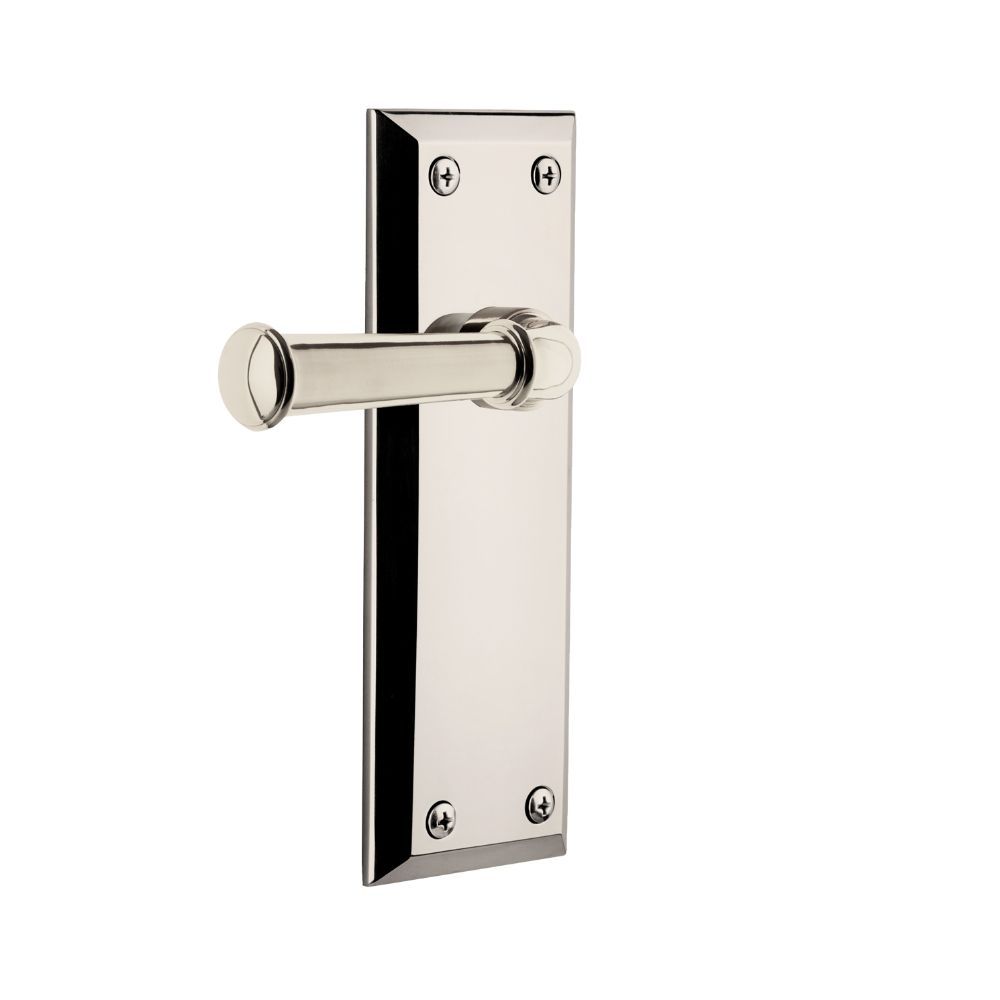 Grandeur by Nostalgic Warehouse FAVGEO Fifth Avenue Tall Plate Double Dummy with Georgetown Lever in Polished Nickel