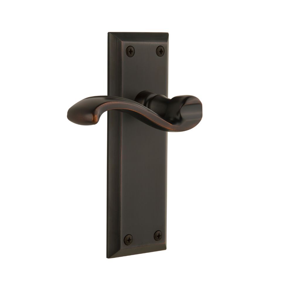 Grandeur by Nostalgic Warehouse FAVPRT Fifth Avenue Tall Plate Double Dummy with Portofino Lever in Timeless Bronze