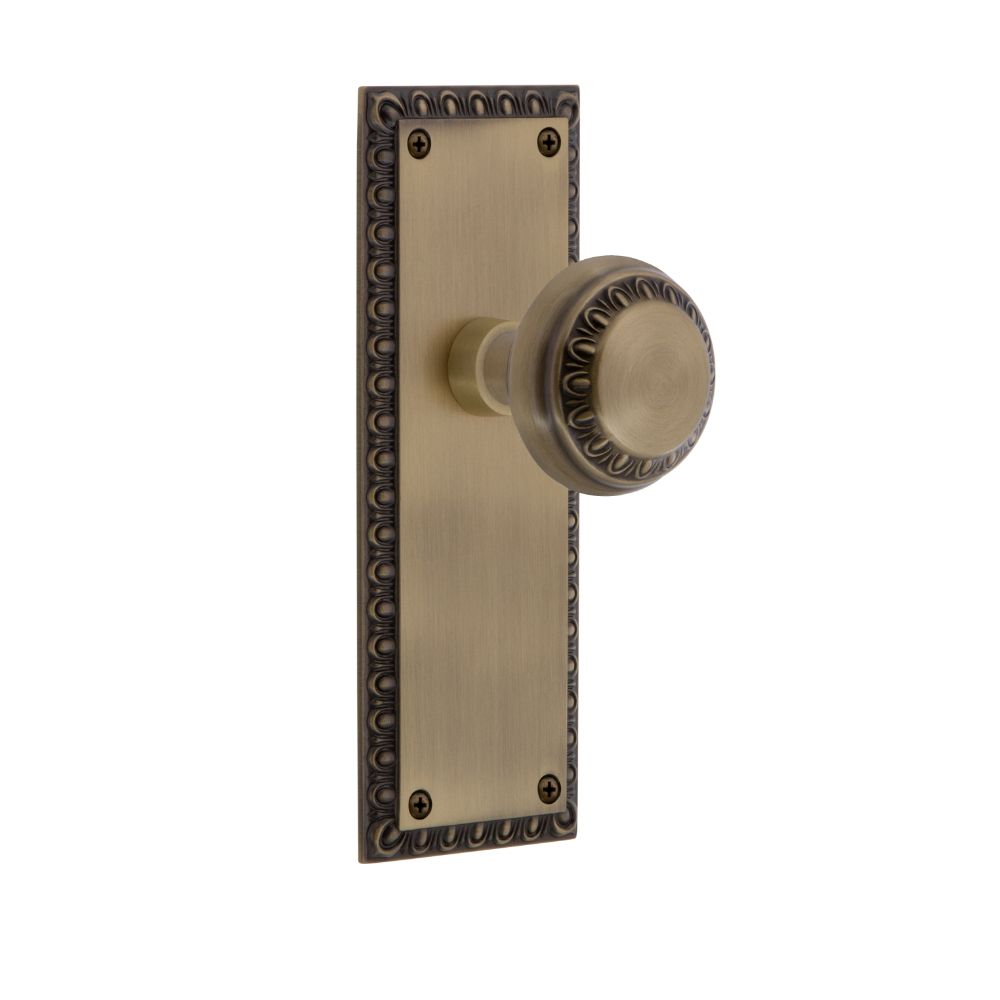Nostalgic Warehouse AEDAED Nostalgic Warehouse Neoclassical Plate Passage with Neoclassical Knob in Antique Brass