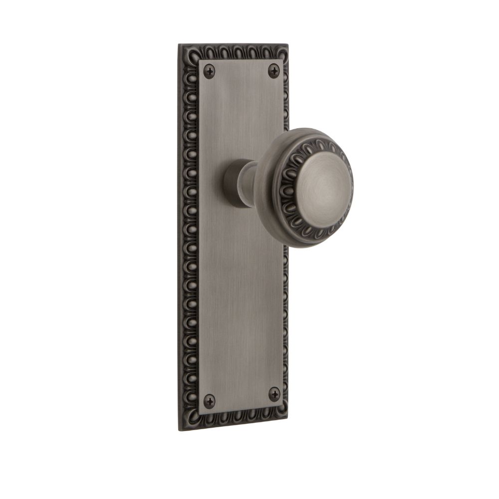 Nostalgic Warehouse AEDAED Nostalgic Warehouse Neoclassical Plate Passage with Neoclassical Knob in Antique Pewter