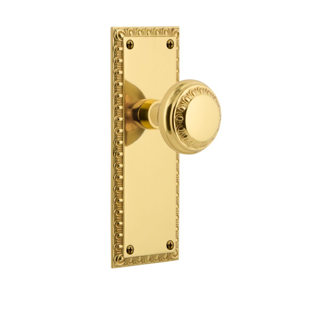 Nostalgic Warehouse AEDAED Nostalgic Warehouse Neoclassical Plate Passage with Neoclassical Knob in Polished Brass