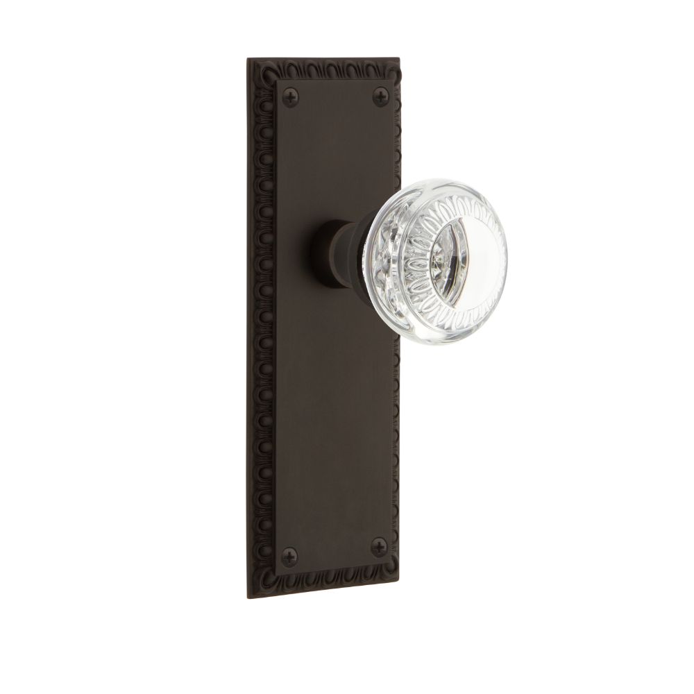 Nostalgic Warehouse AEDCAE Nostalgic Warehouse Neoclassical Plate Passage with Crystal Neoclassical Knob in Oil-Rubbed Bronze