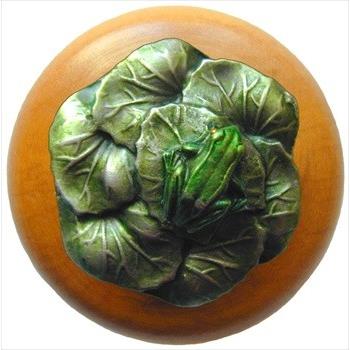 Notting Hill NHW-709M-PHT Leap Frog Wood Knob in Hand-tinted Antique Pewter/Maple wood finish