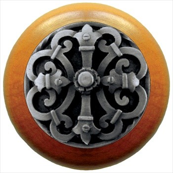 Notting Hill NHW-776M-AP Chateau Wood Knob in Antique Pewter/Maple wood finish