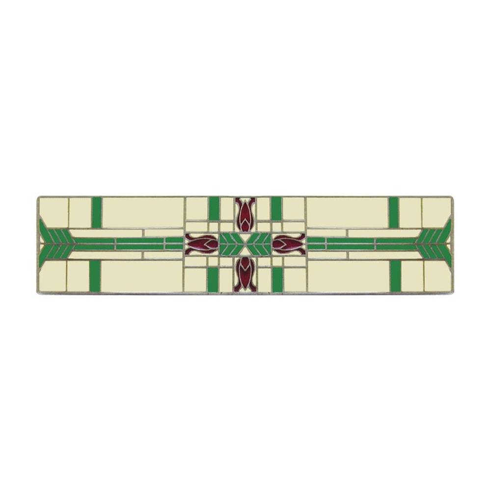Notting Hill NHP-617-AB-A Prairie Tulips Pull Antique Brass/Spring Green