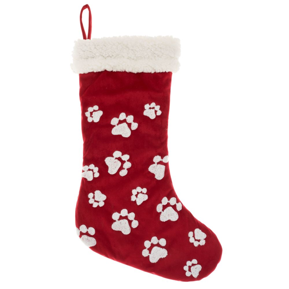 Nourison 0798019000554 Holiday Pillows Paw Stocking Red Holiday Accessories