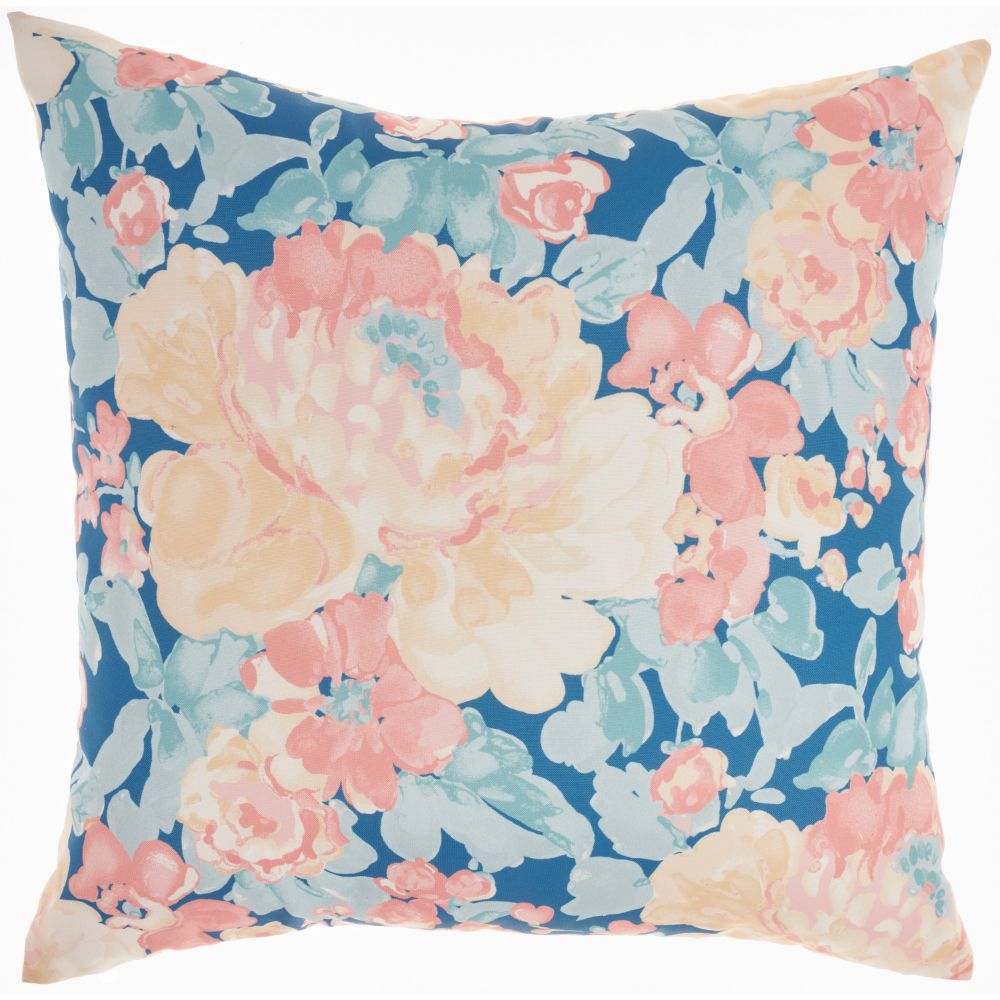 Nourison WP009 Waverly Pillows Blossom Boutique Blue / Ivory Throw Pillows