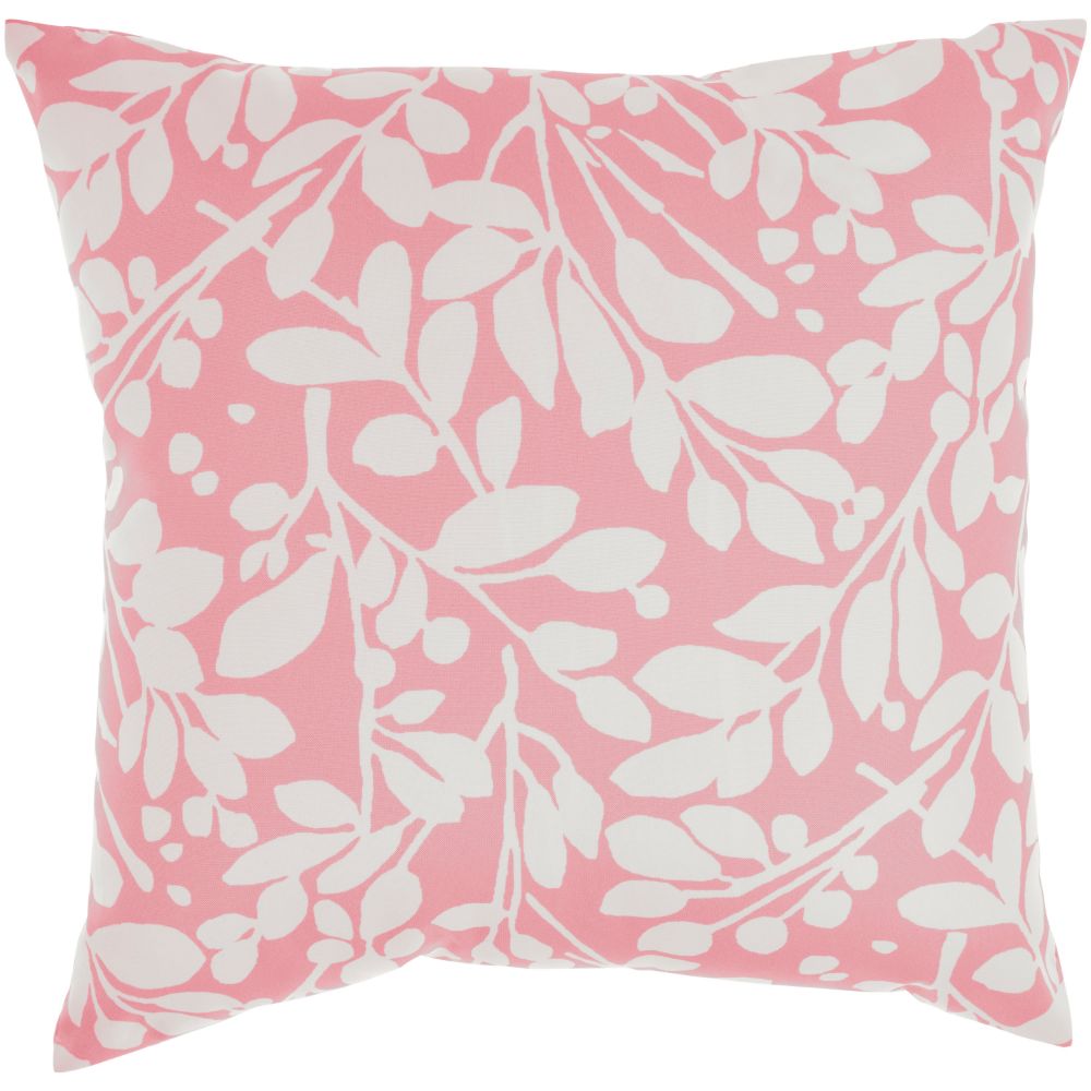 Nourison WP011 Waverly Pillows Leaf Storm Coral Throw Pillows