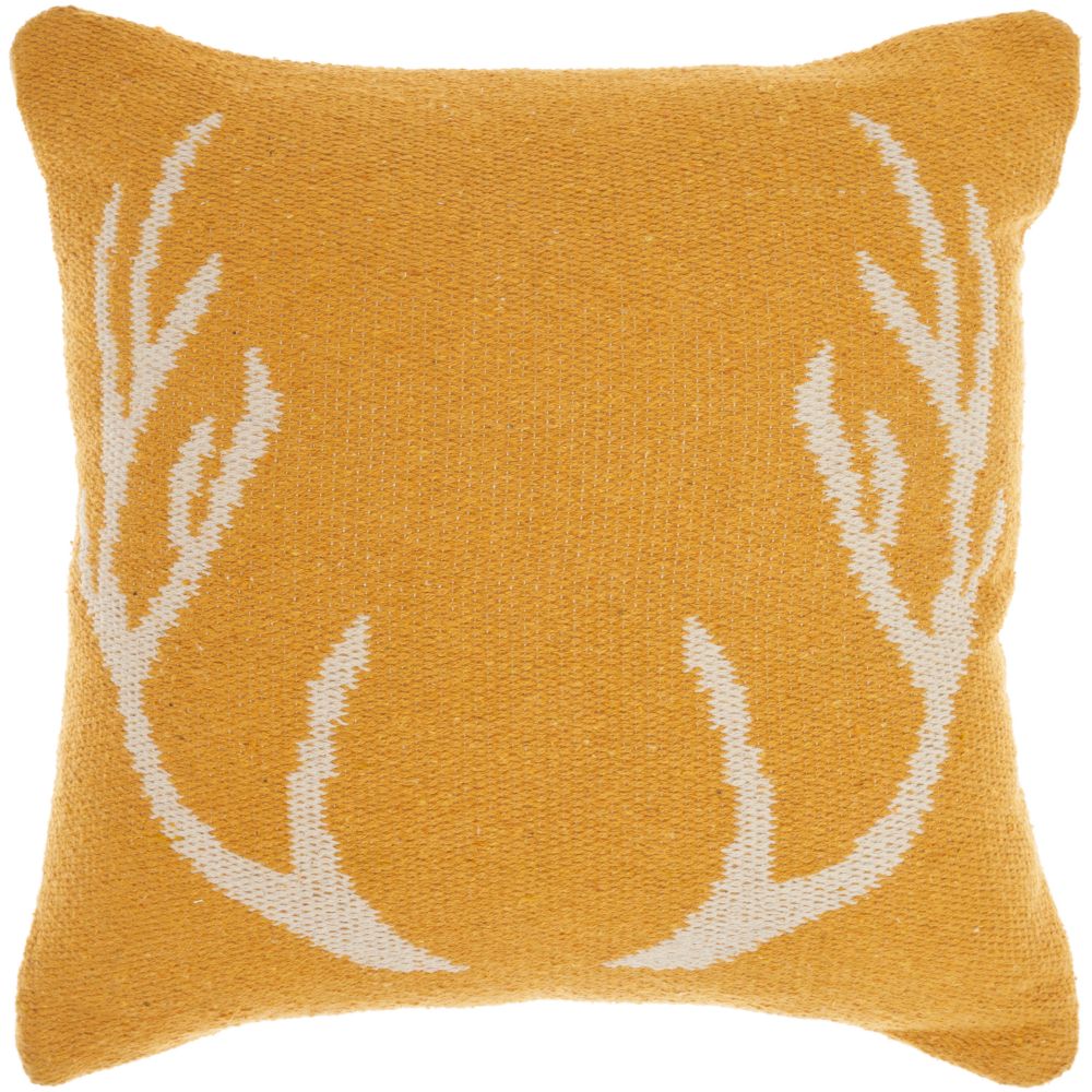 Nourison DC119 Life Styles Woven Antlers Yellow Throw Pillows