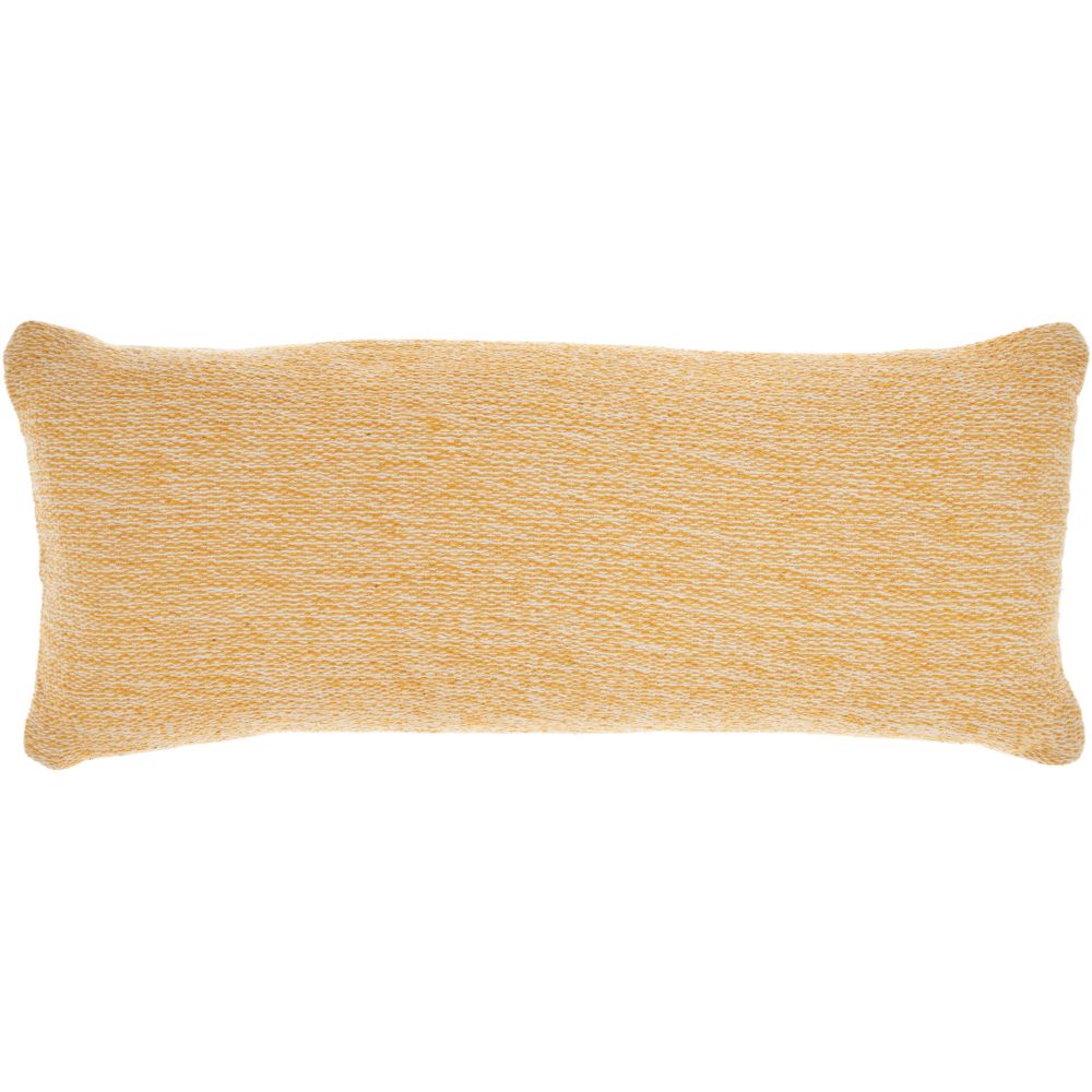 Nourison DC207 Life Styles Woven Cotton Solid Yellow Throw Pillows