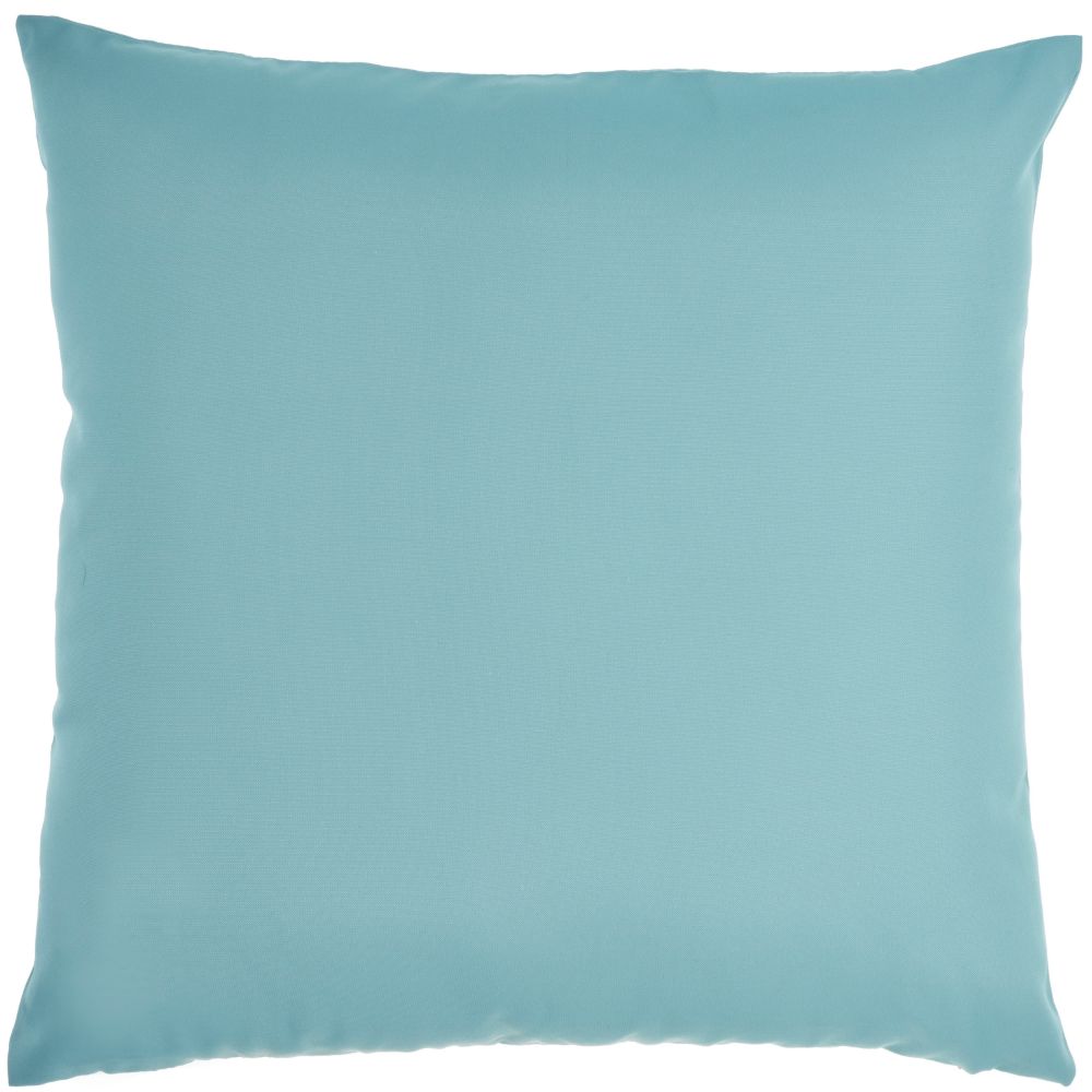 Waverly Solid 20 inch x 20 inch Ocean Indoor/Outdoor Throw Pillow