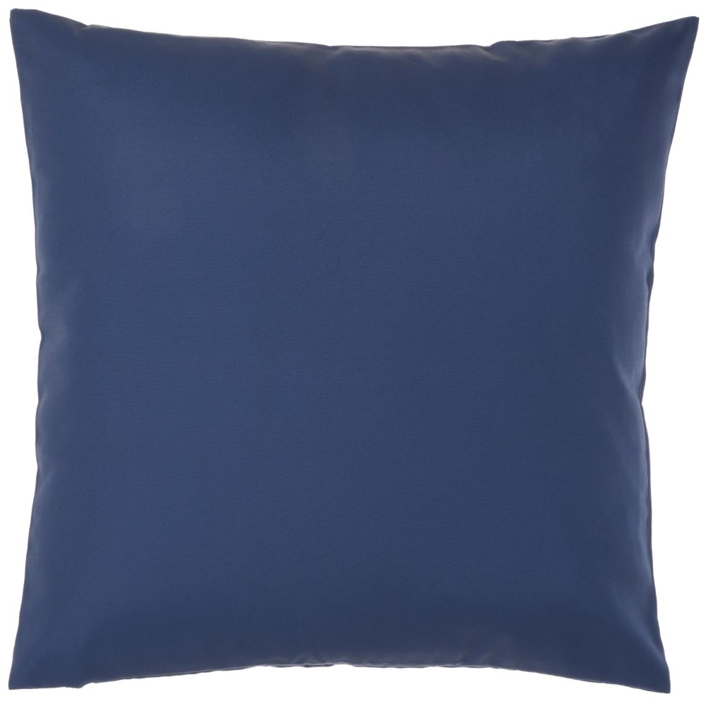 Nourison WP014 Waverly Pillows Solid Reverse Wash Indoor / Outdoor Navy Throw Pillows
