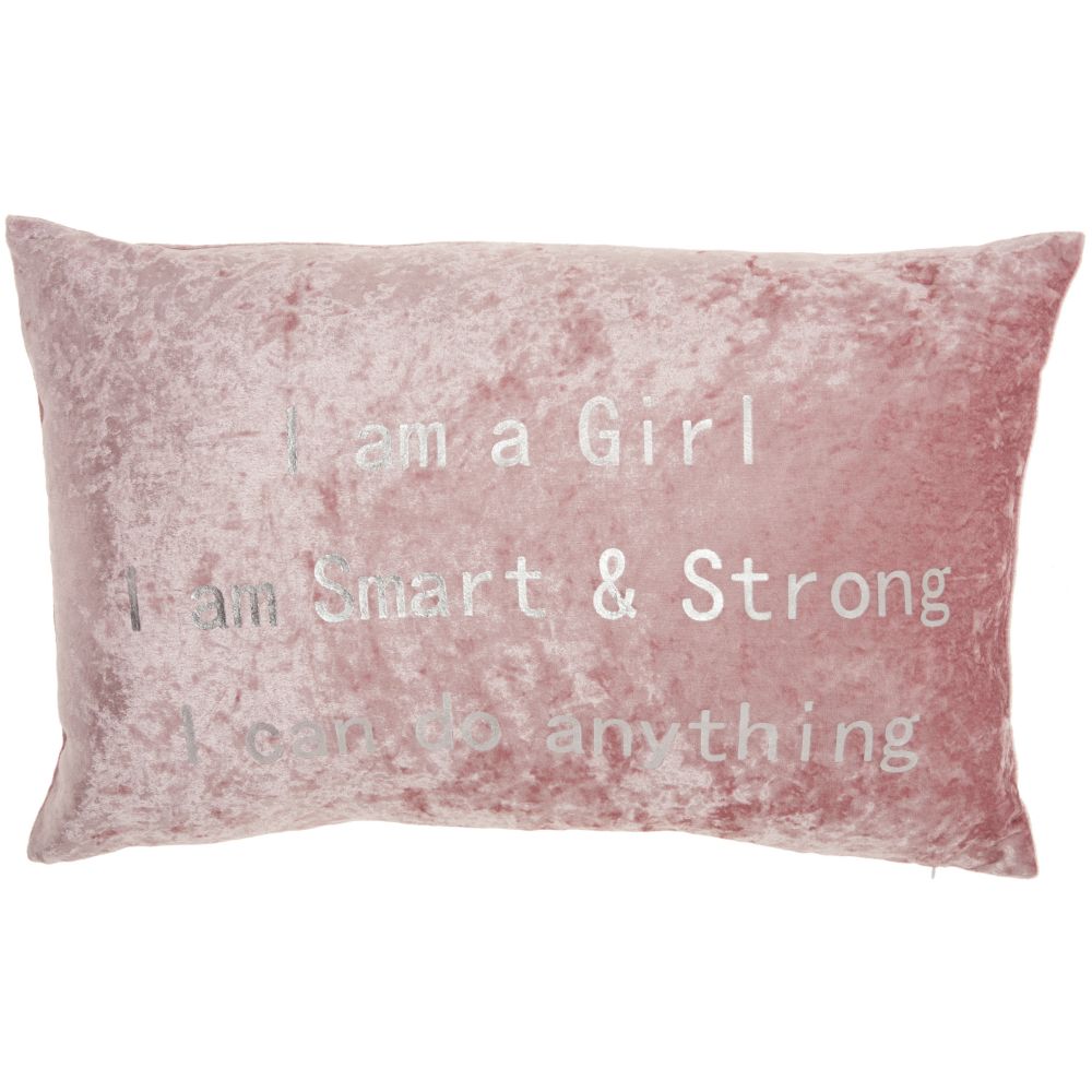 Nourison L1001 Trendy / Hip / New Age Trendy, Hip, New-Age I Am A Girl I Am Str Rose Throw Pillows