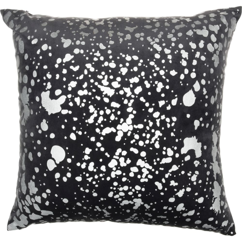 Nourison QY168 Luminescence Metallic Splash Charcoal Throw Pillows