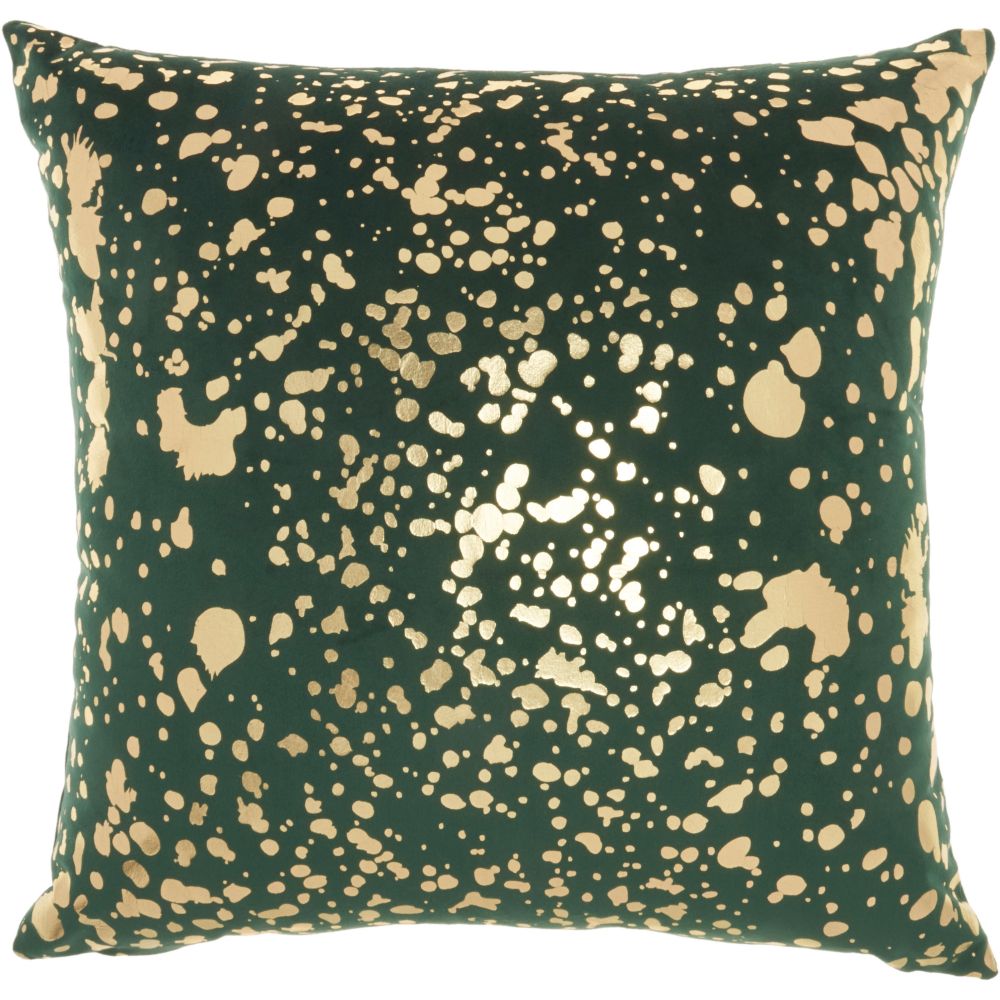 Nourison QY168 Luminescence Metallic Splash Emerald Throw Pillows