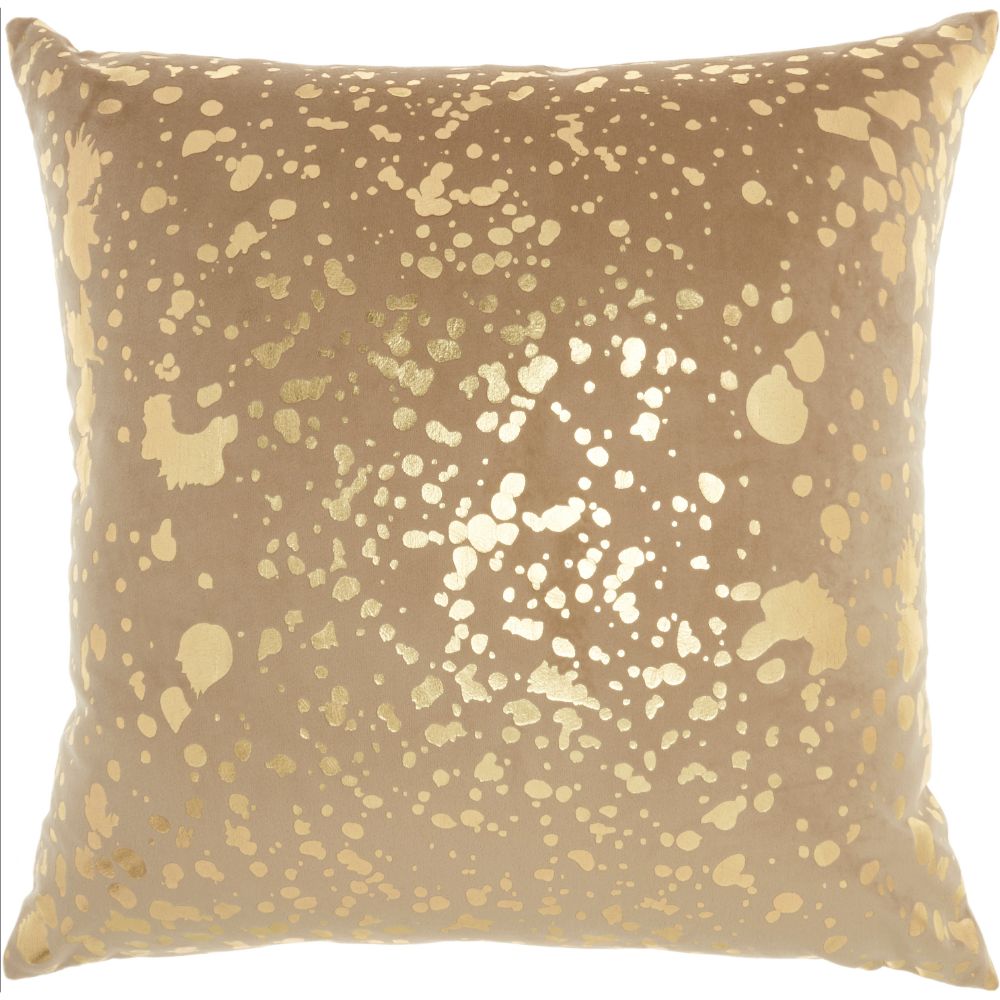 Nourison QY168 Luminescence Metallic Splash Beige Throw Pillows